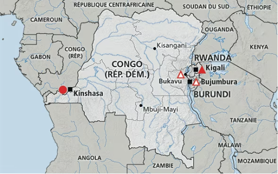 La RDC et ses pays limitrophes