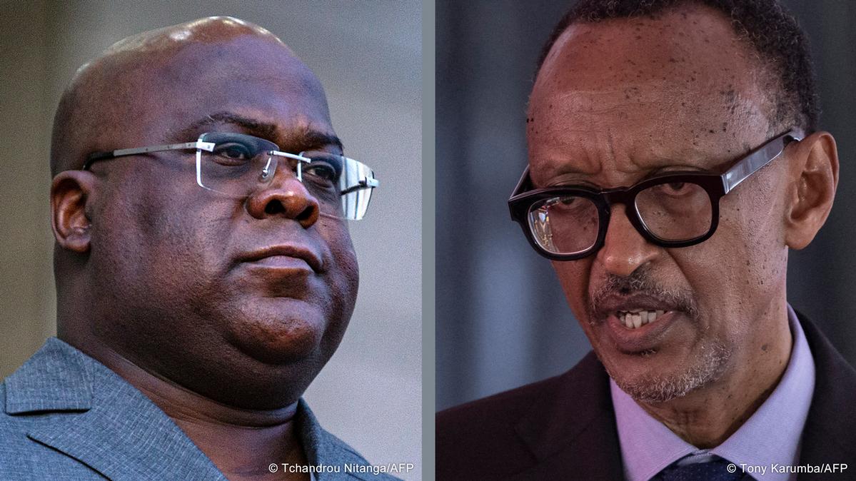 Félix Tshisekedi de la RDC et Paul Kagame du Rwanda