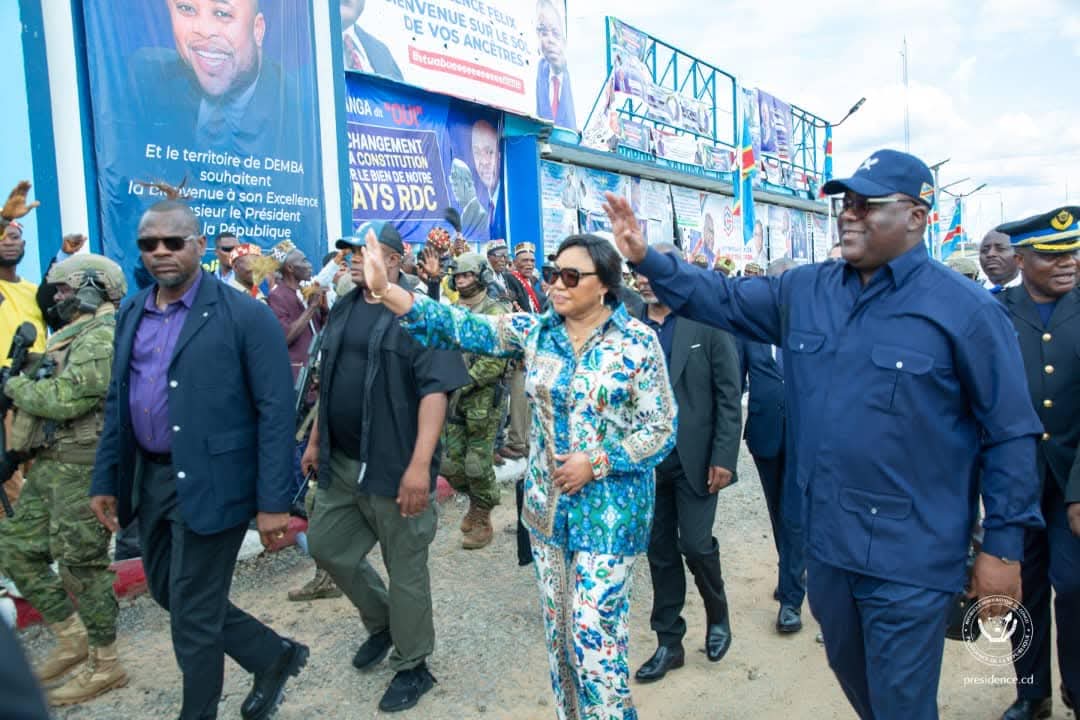 Félix Tshisekedi, lors de son arrivée à Kananga