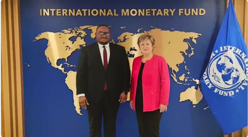 Le Ministre des Finances Doudou Fwamba et la DG du FMI Kristalina Georgieva