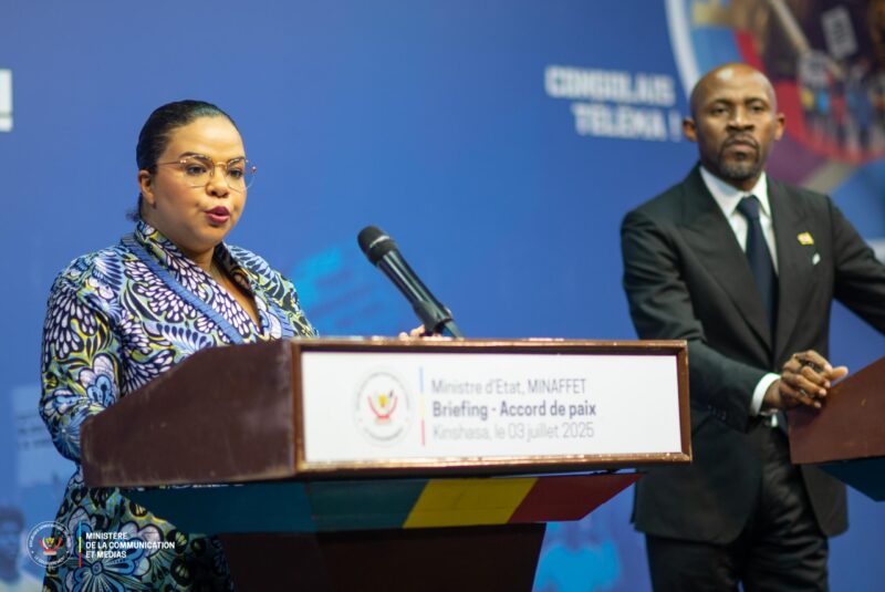 Thérèse Kayikwamba :  » L’accord ne prévoit ni contrepartie économique, ni engagement économique contraignant entre la RDC et le Rwanda