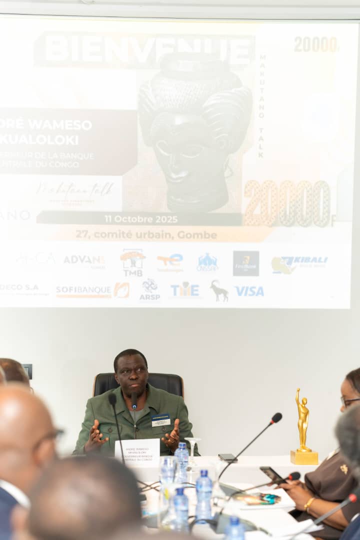 Le gouverneur de la BCC André Wameso intervenant au Talk Makutano 2025