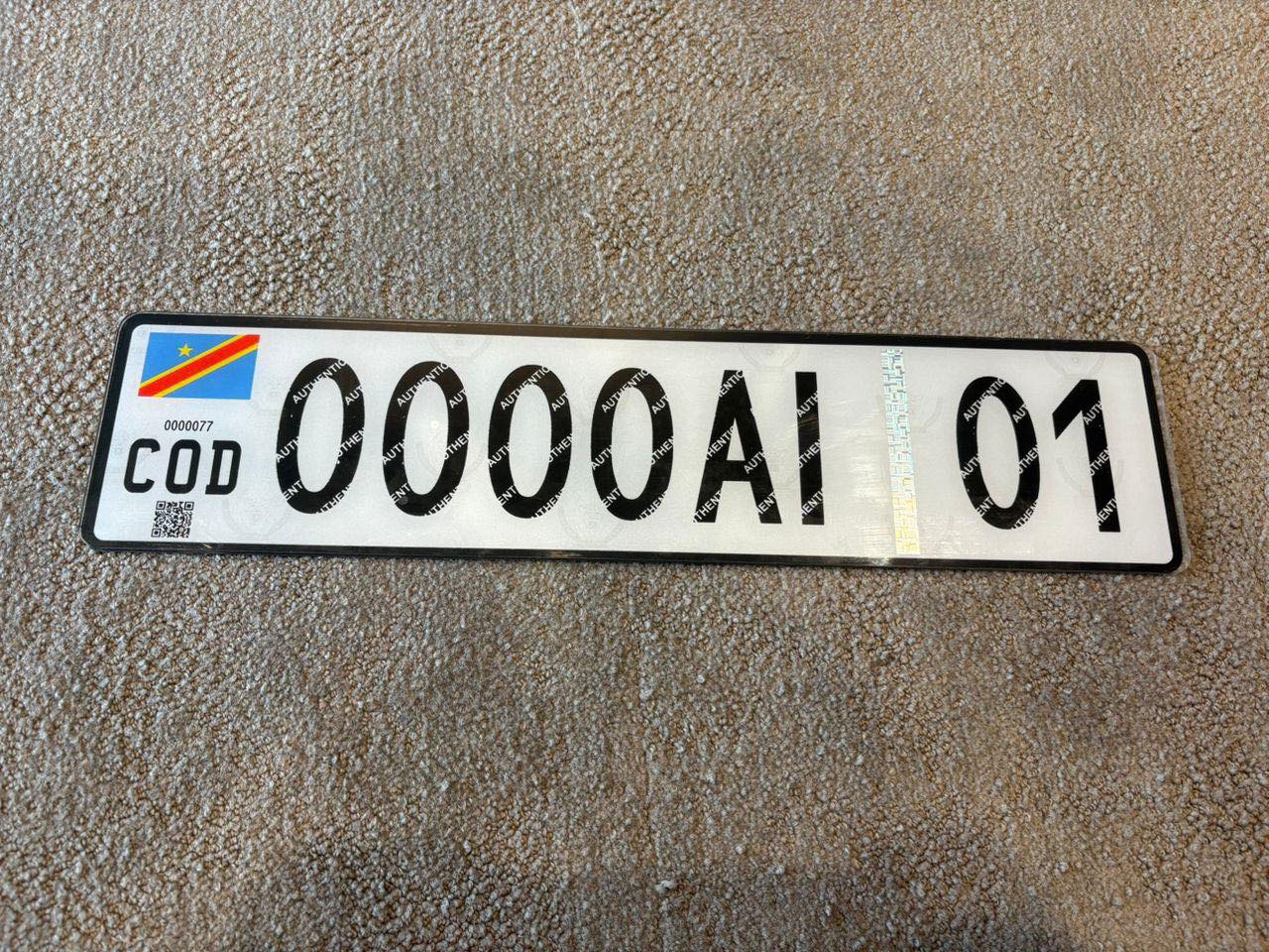 Nouvelle plaque d'immatriculation en RDC