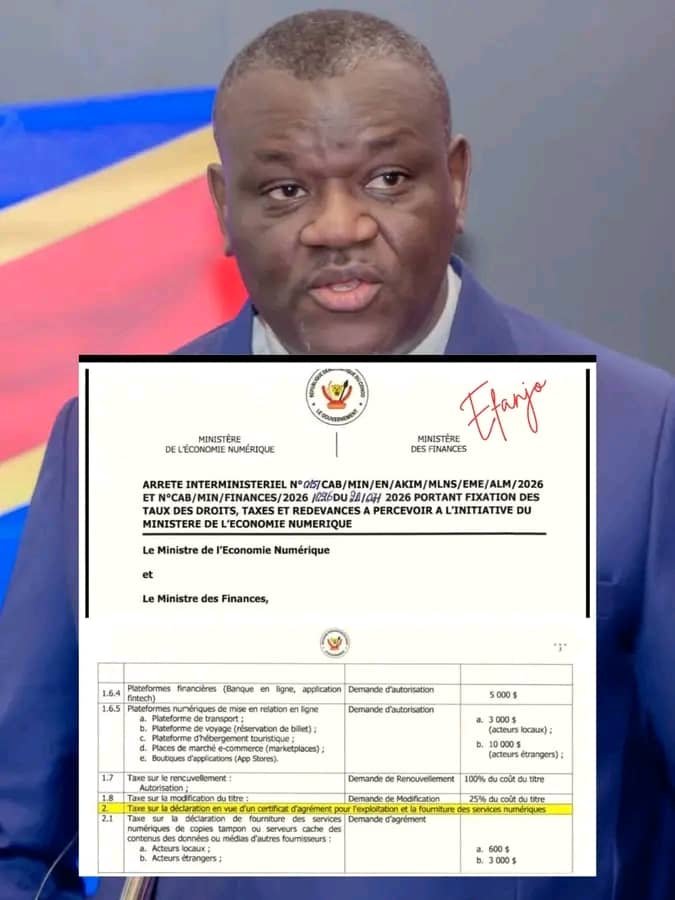 RDC : Martin Fayulu qualifie d' »aberration économique » l&rsquo;arrêté interministériel portant fixation des taux des droits, taxes et redevances à percevoir à l&rsquo;initiative du ministère du Numérique