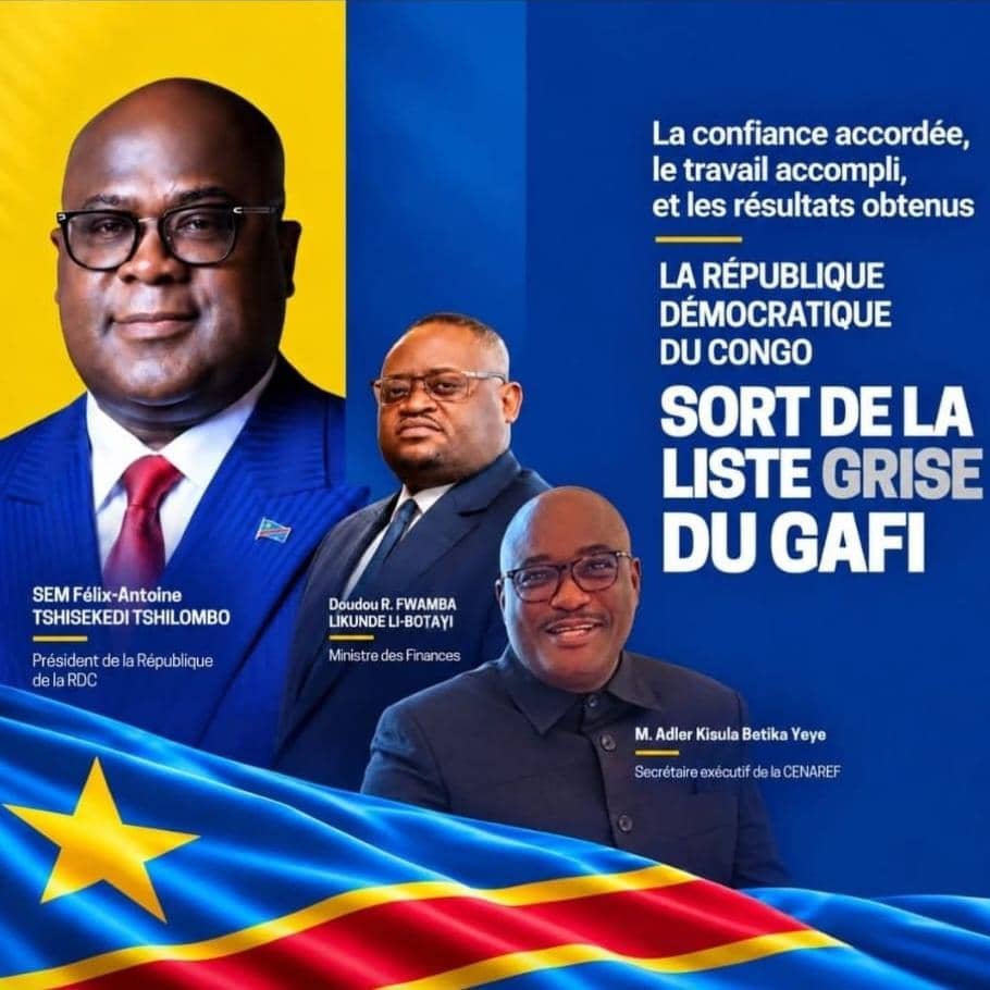GAFI : la RDC a réalisé 100 poursuites judiciaires, 31 saisies et la confiscation de 46,7 millions USD d&rsquo;avoirs d&rsquo;origine criminelle 